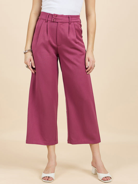 Gipsy Woman Bottom Wear Pant Regular Fit  Cotton Maroon