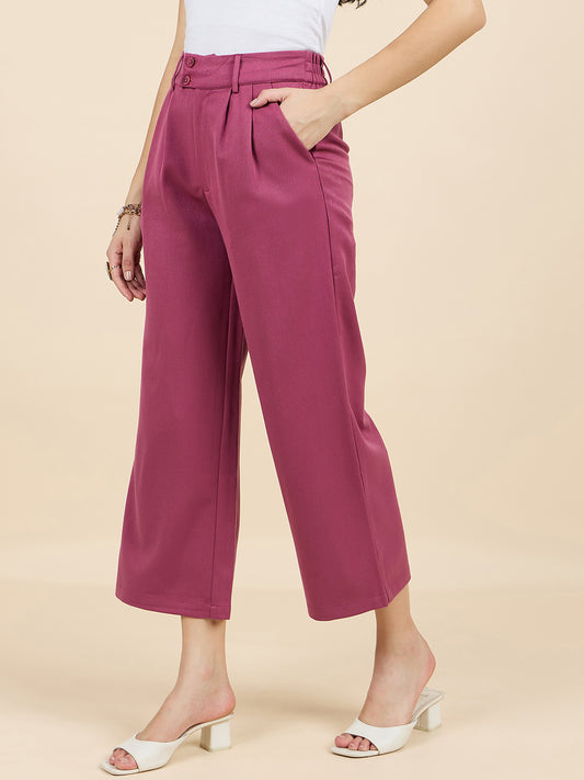 Gipsy Woman Bottom Wear Pant Regular Fit  Cotton Maroon