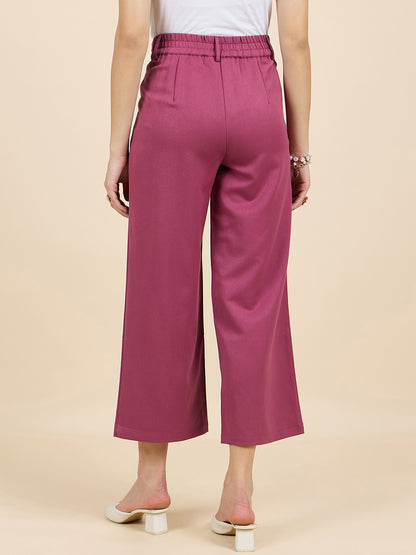 Gipsy Woman Bottom Wear Pant Regular Fit  Cotton Maroon