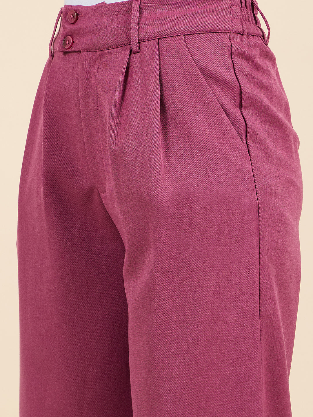 Gipsy Woman Bottom Wear Pant Regular Fit  Cotton Maroon