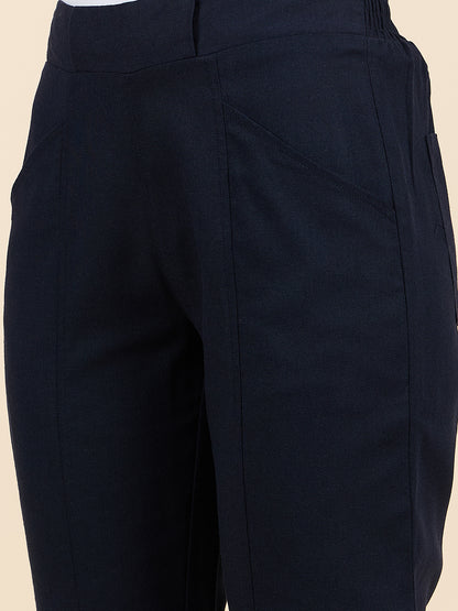 Gipsy Woman Bottom Wear Pant Regular Fit  Linen Navy