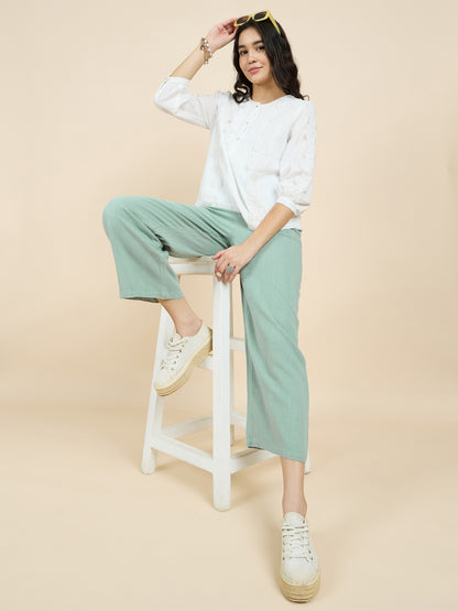 Gipsy Woman Bottom Wear Pant Regular Fit  Cotton Green