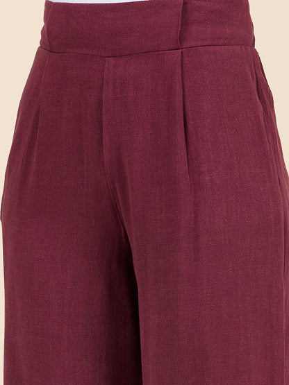 Gipsy Woman Bottom Wear Pant Regular Fit  Cotton Wine