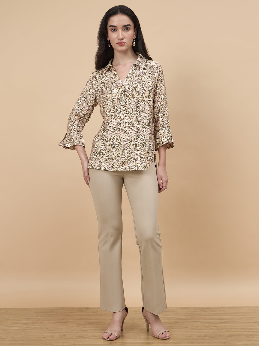 Gipsy Beige Straight Fit Pant