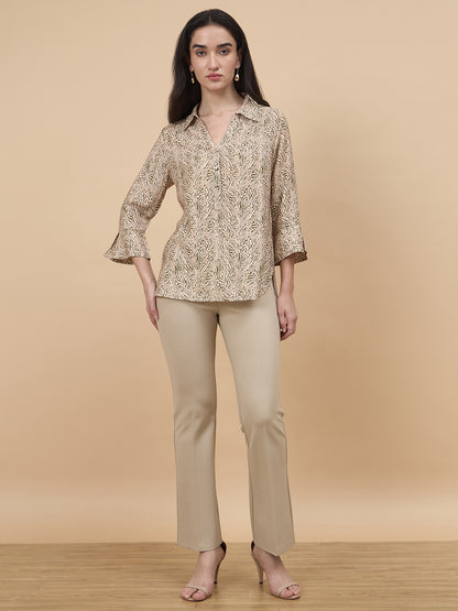 Gipsy Beige Straight Fit Pant
