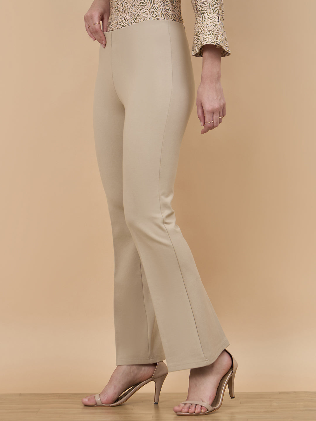 Beige Straight Fit Pant