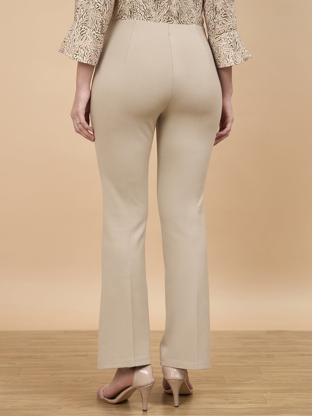 Beige Straight Fit Pant