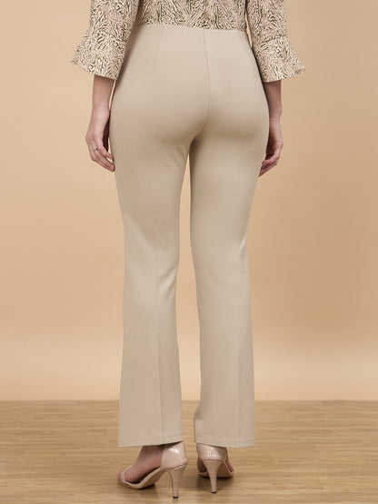 Beige Straight Fit Pant