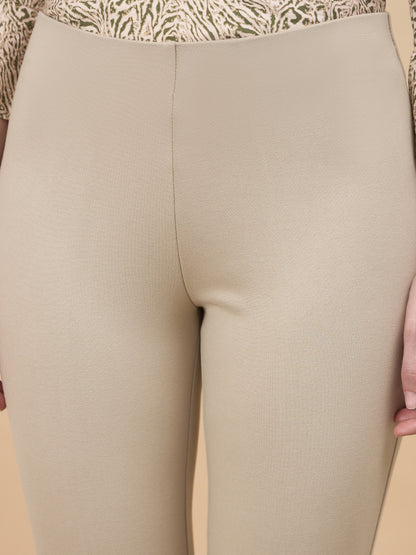 Beige Straight Fit Pant