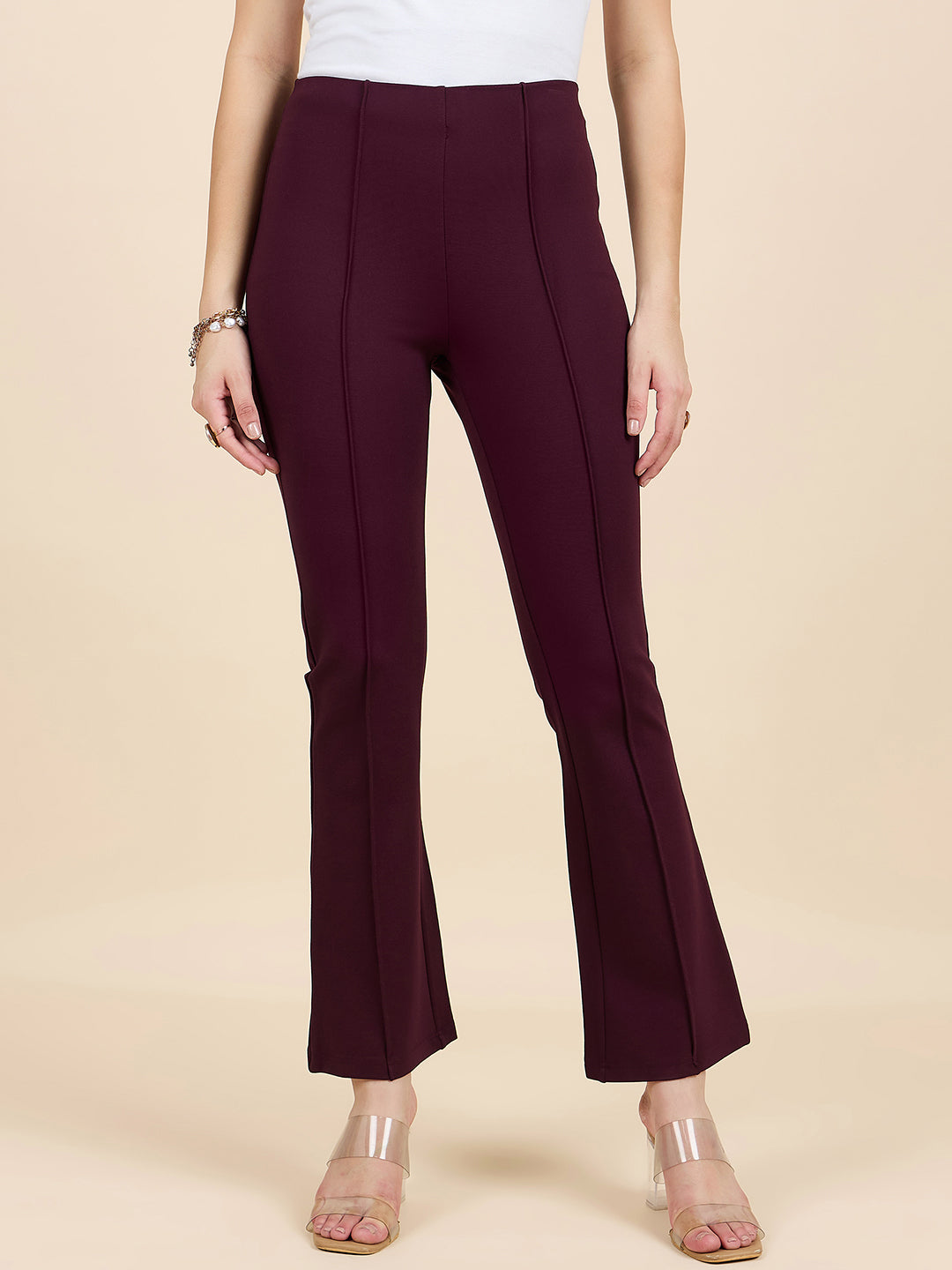 Gipsy Woman Bottom Wear Pant Regular Fit  Nr Knit Maroon