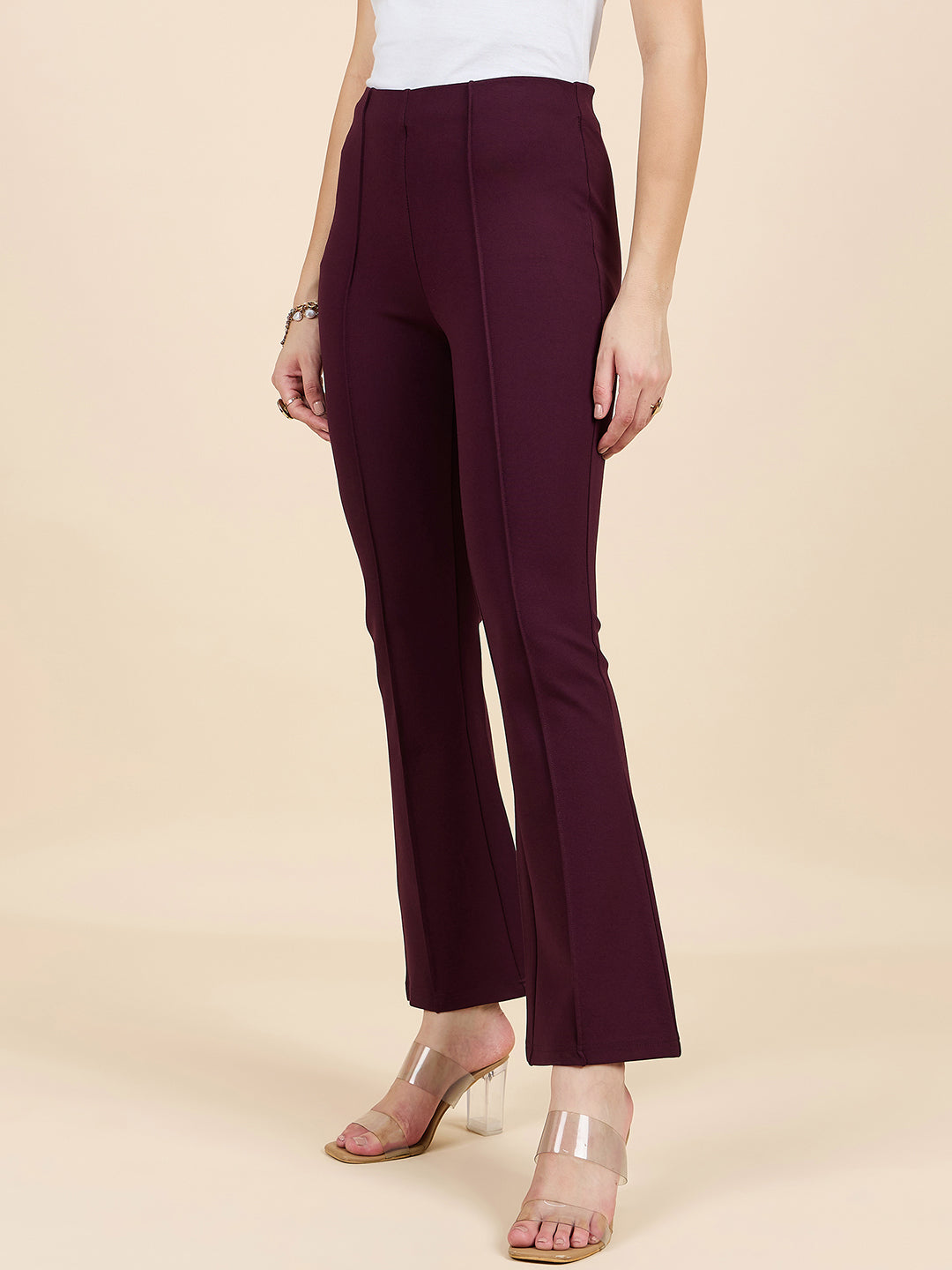 Gipsy Woman Bottom Wear Pant Regular Fit  Nr Knit Maroon