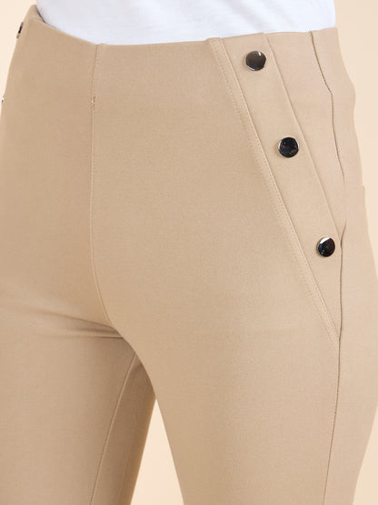 Gipsy Bottom Wear Ladies Pant Beige