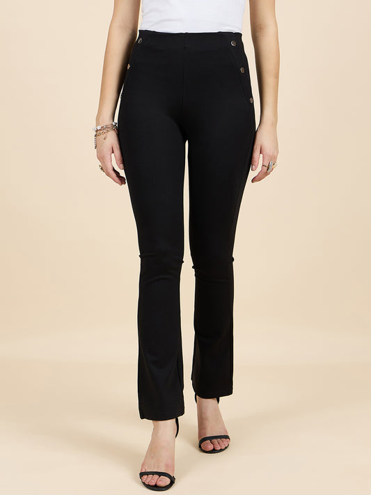 Gipsy Woman Bottom Wear Pant Regular Fit  Nr Knit Black