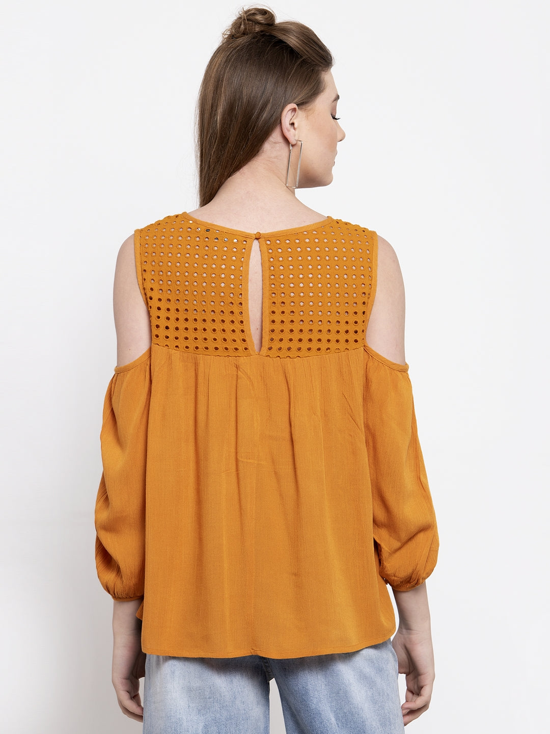 Gipsy Women Boat Neck Full Sleeves Top