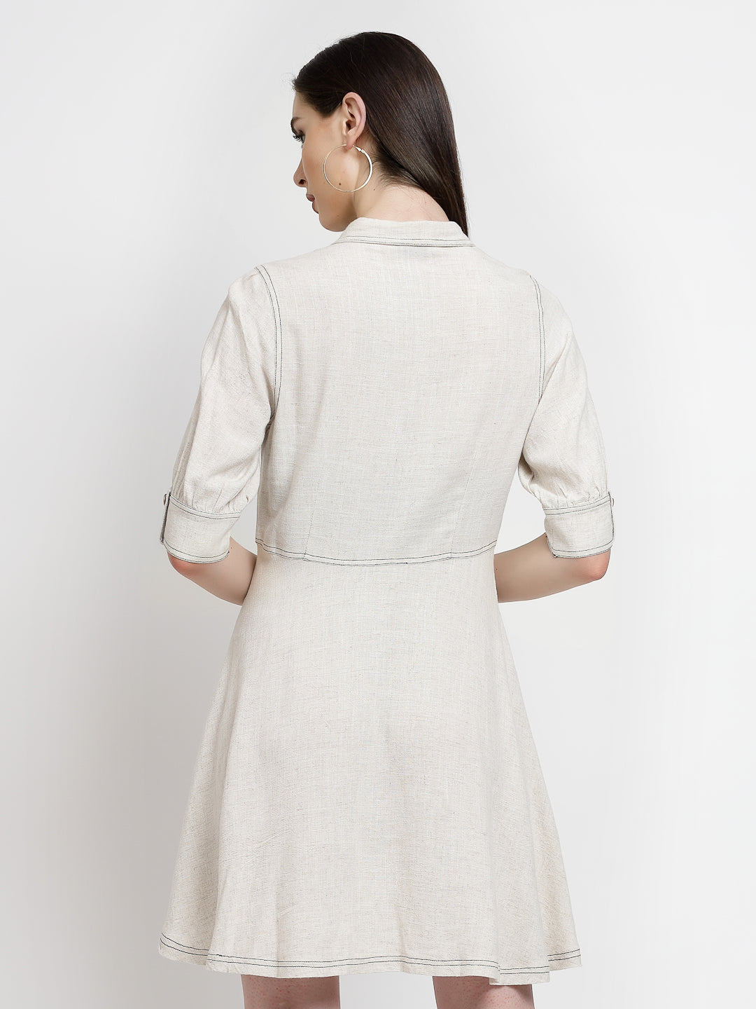 Gipsy Cream Net Linen Dress