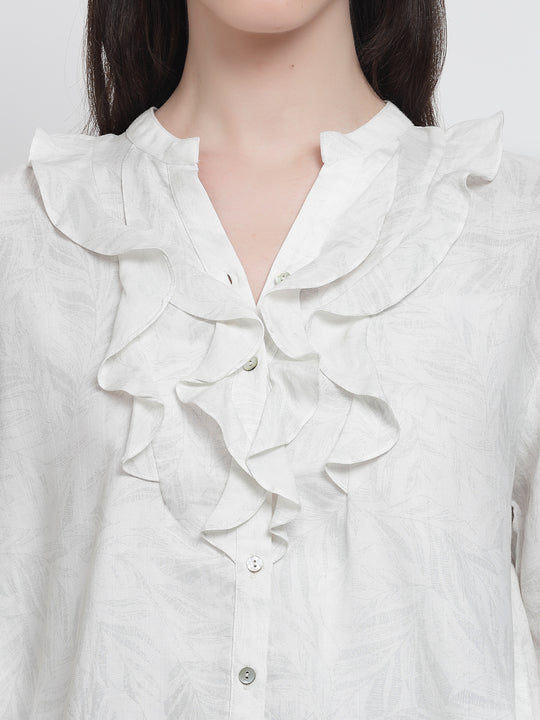 Gipsy White Cotton Print Tunic