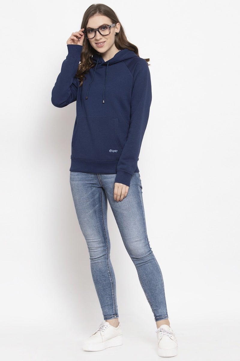 Gipsy Blue Sequined Cotton Blend Sweatshirt