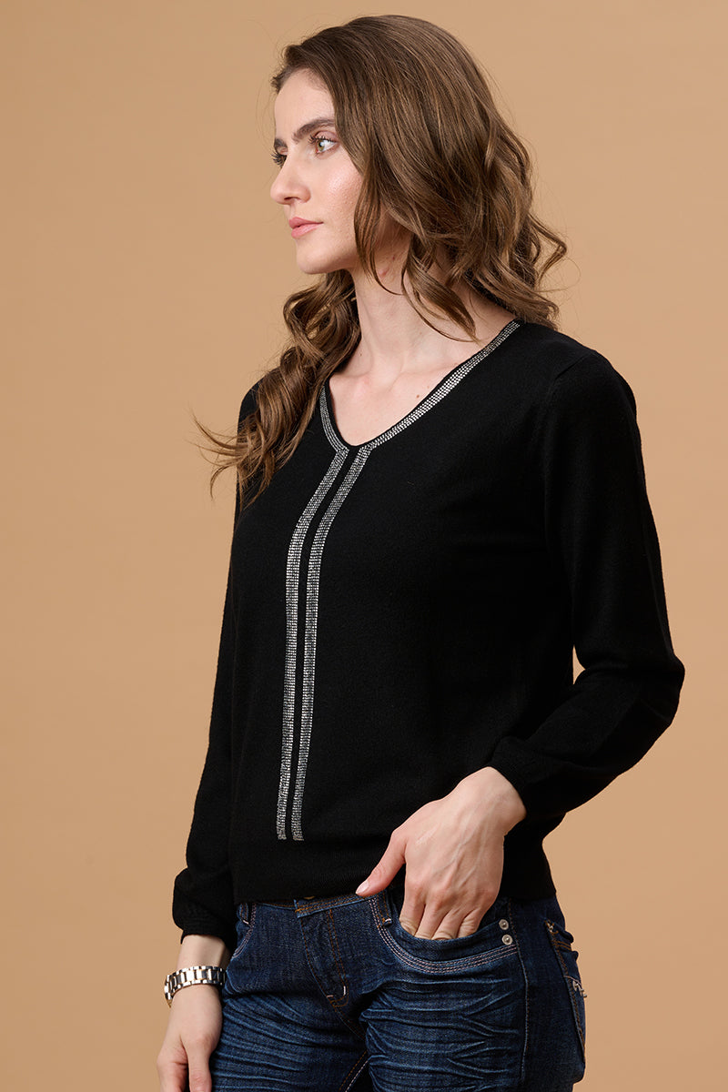 Gipsy Black Acrylic Sweater