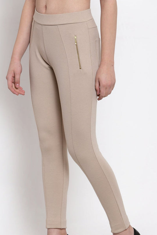 Gipsy Women Beige Jeggings