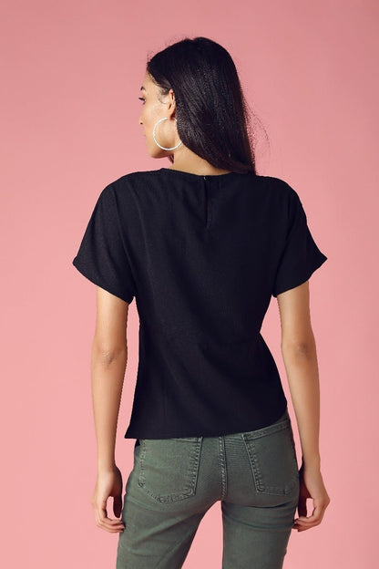 GIPSY Womens Round Neck Solid Top