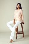 GIPSY Womens Key Hole Neck Embellished Top