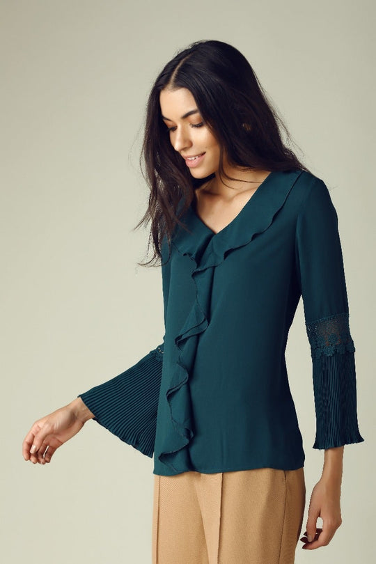 GIPSY Womens V Neck Solid Top