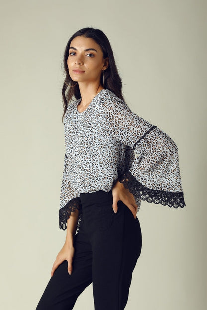 GIPSY Womens Round Neck Printed Tunic