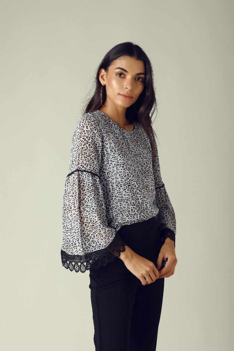 GIPSY Womens Round Neck Printed Tunic