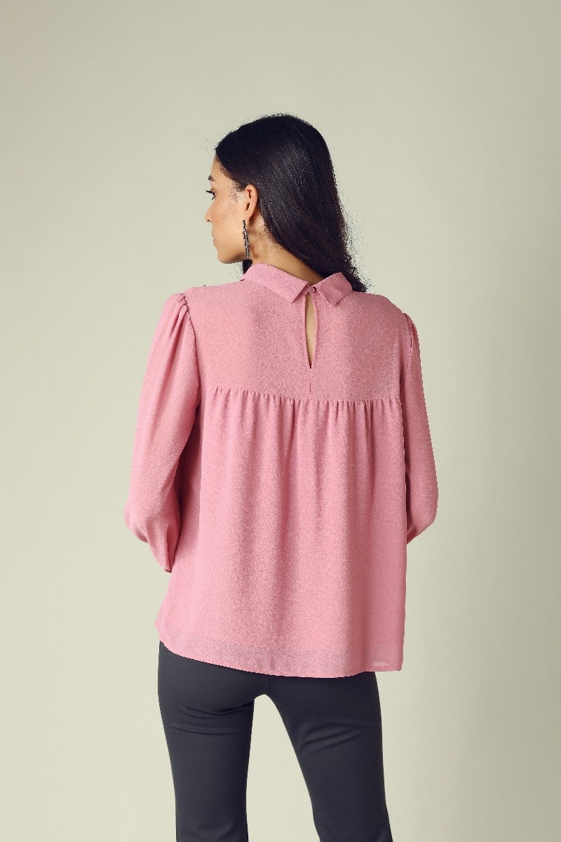 GIPSY Womens High Neck Embellished Top