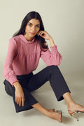 GIPSY Womens High Neck Embellished Top