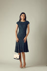 GIPSY Womens Round Neck Lace Flared Dress