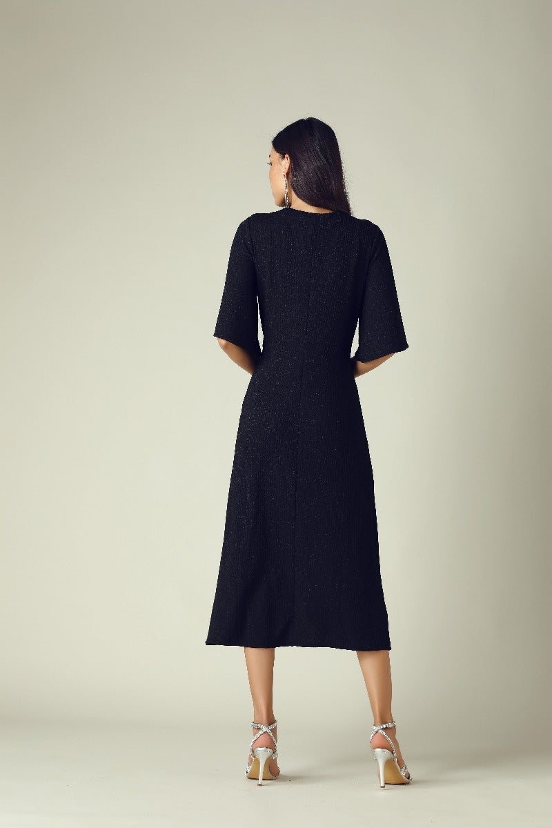 GIPSY Womens V Neck Slub A-Line Dress