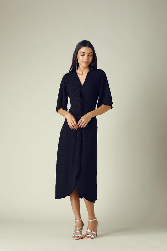 GIPSY Womens V Neck Slub A-Line Dress
