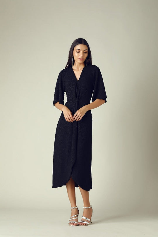 GIPSY Womens V Neck Slub A-Line Dress