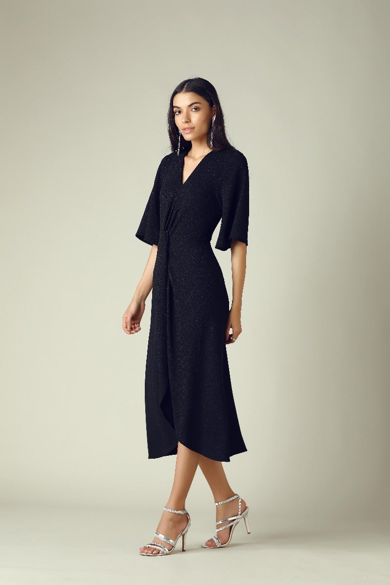 GIPSY Womens V Neck Slub A-Line Dress