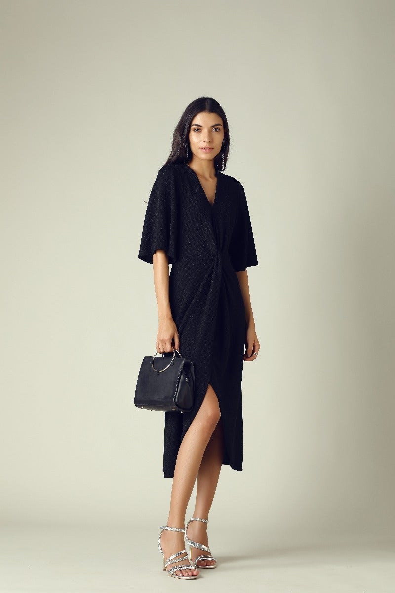 GIPSY Womens V Neck Slub A-Line Dress