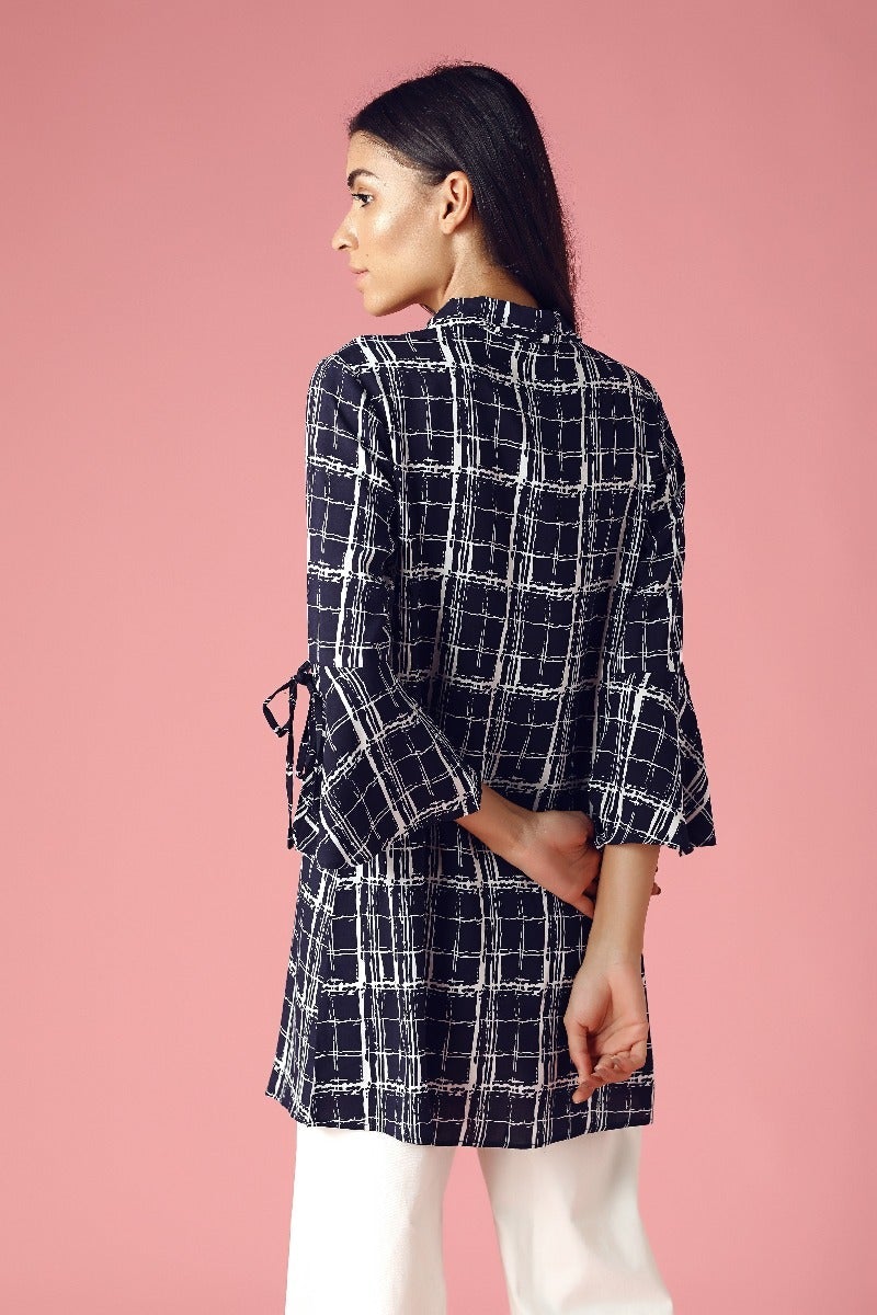 GIPSY Womens Collared Printed Tunic