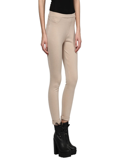 Gipsy Beige Casual Rayon Jegging