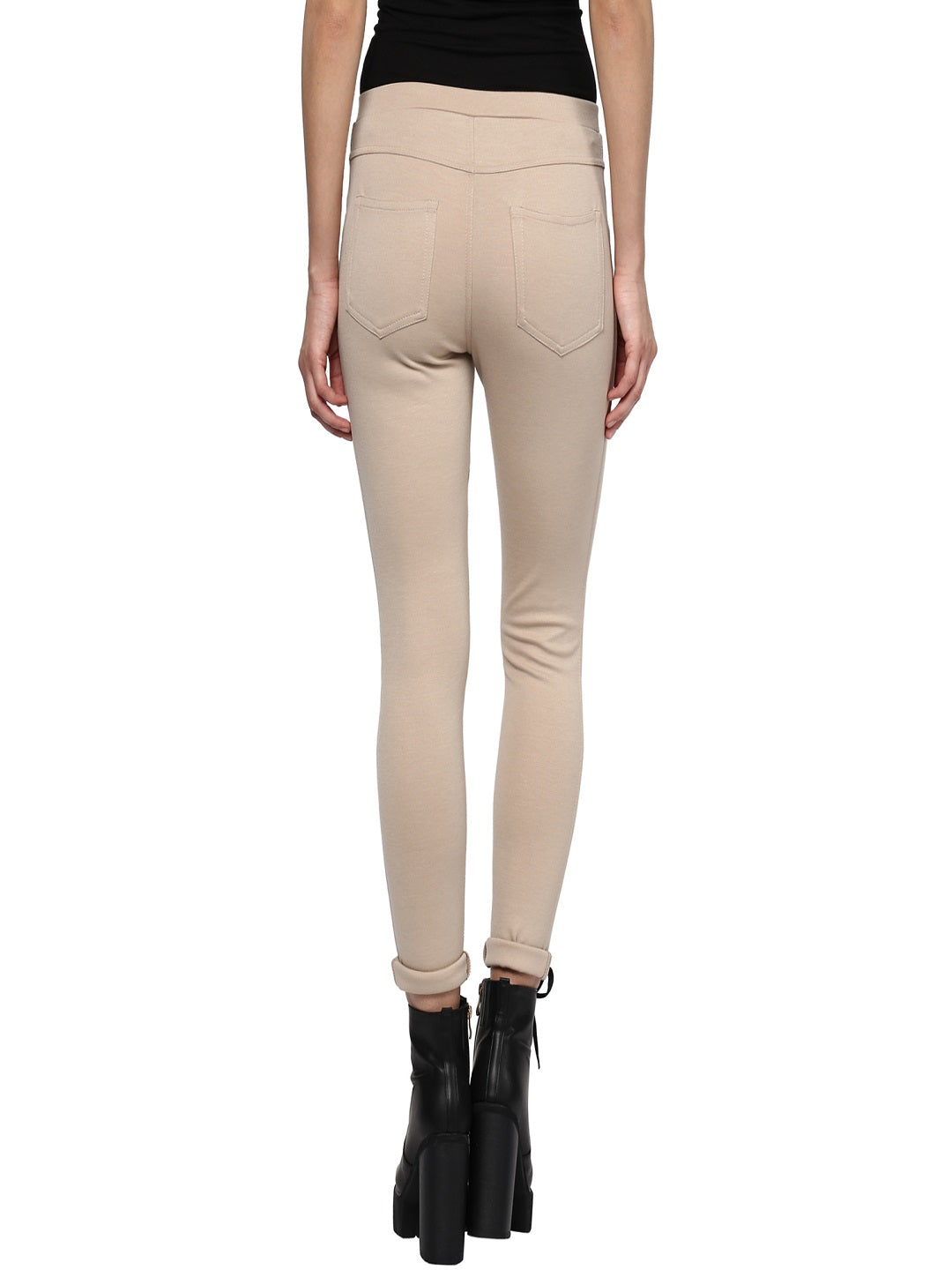 Gipsy Beige Casual Rayon Jegging
