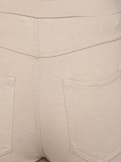 Gipsy Beige Casual Rayon Jegging