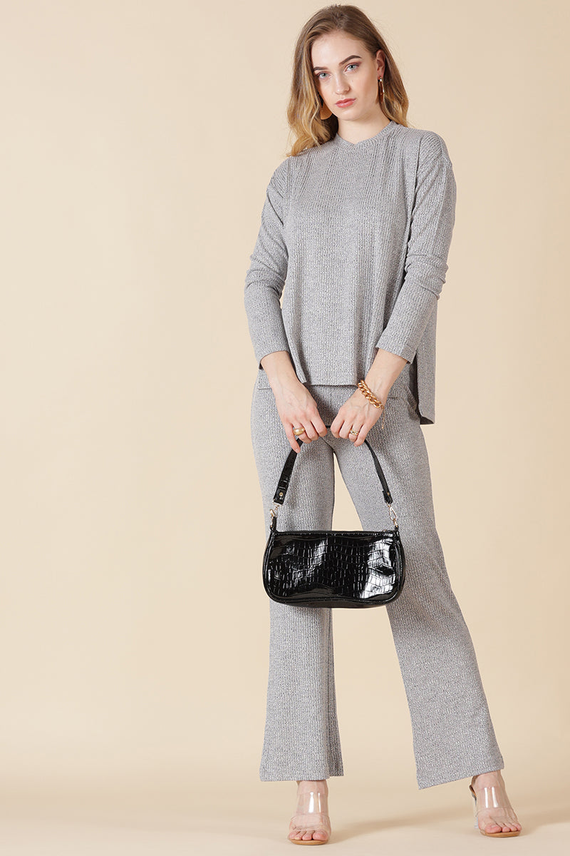 Gipsy Grey Poly Knit Co-Ord Pant