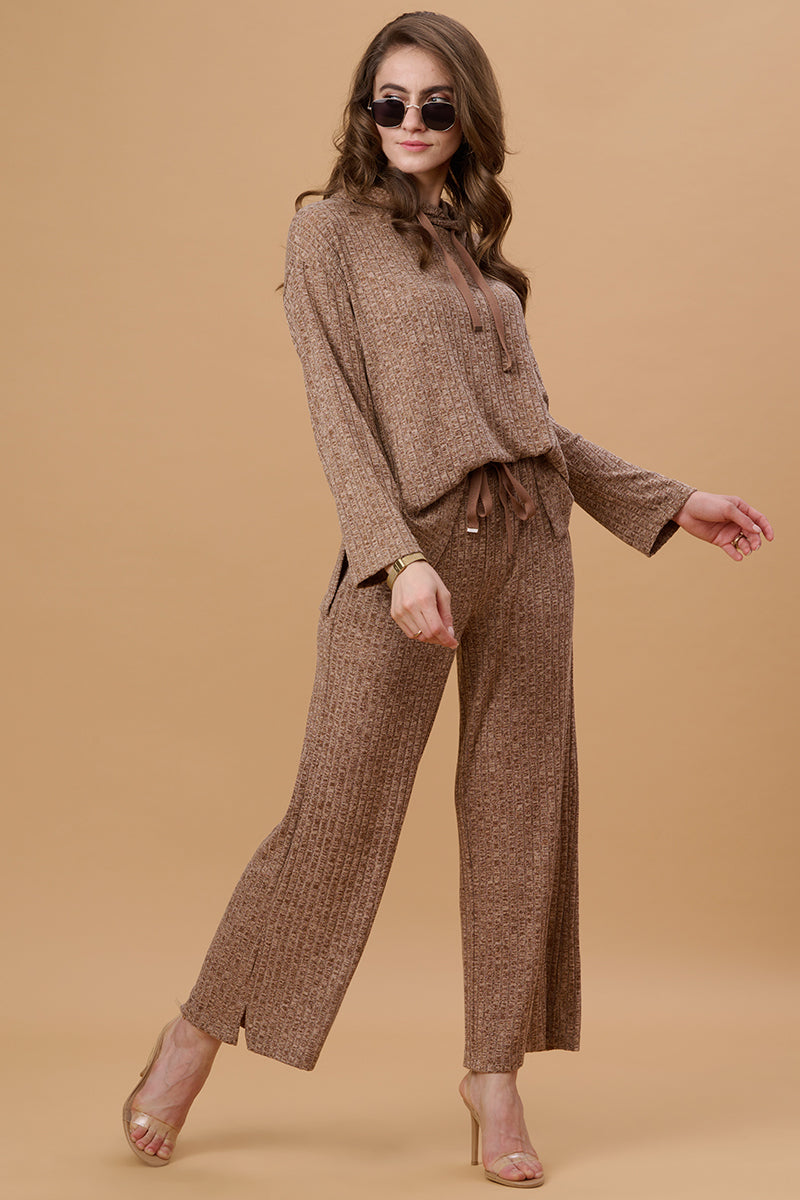 Gipsy Brown Poly Knit Co-Ord Pant