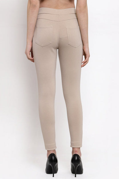 Gipsy Women Beige Jeggings