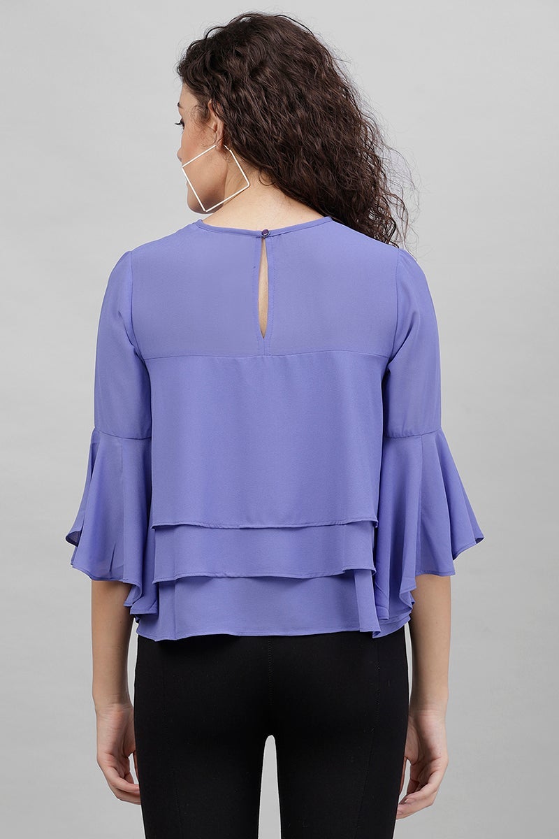 Gipsy Azure Blue Polyster Top