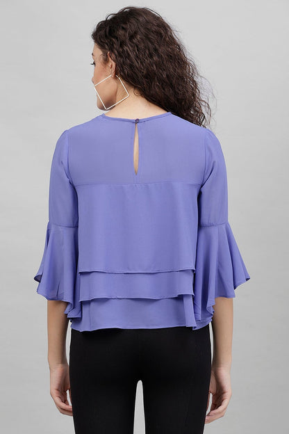 Gipsy Azure Blue Polyster Top
