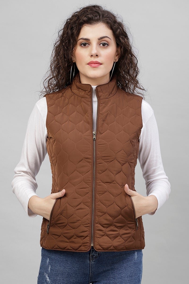 Gipsy Coffee Brown Polyester Jacket