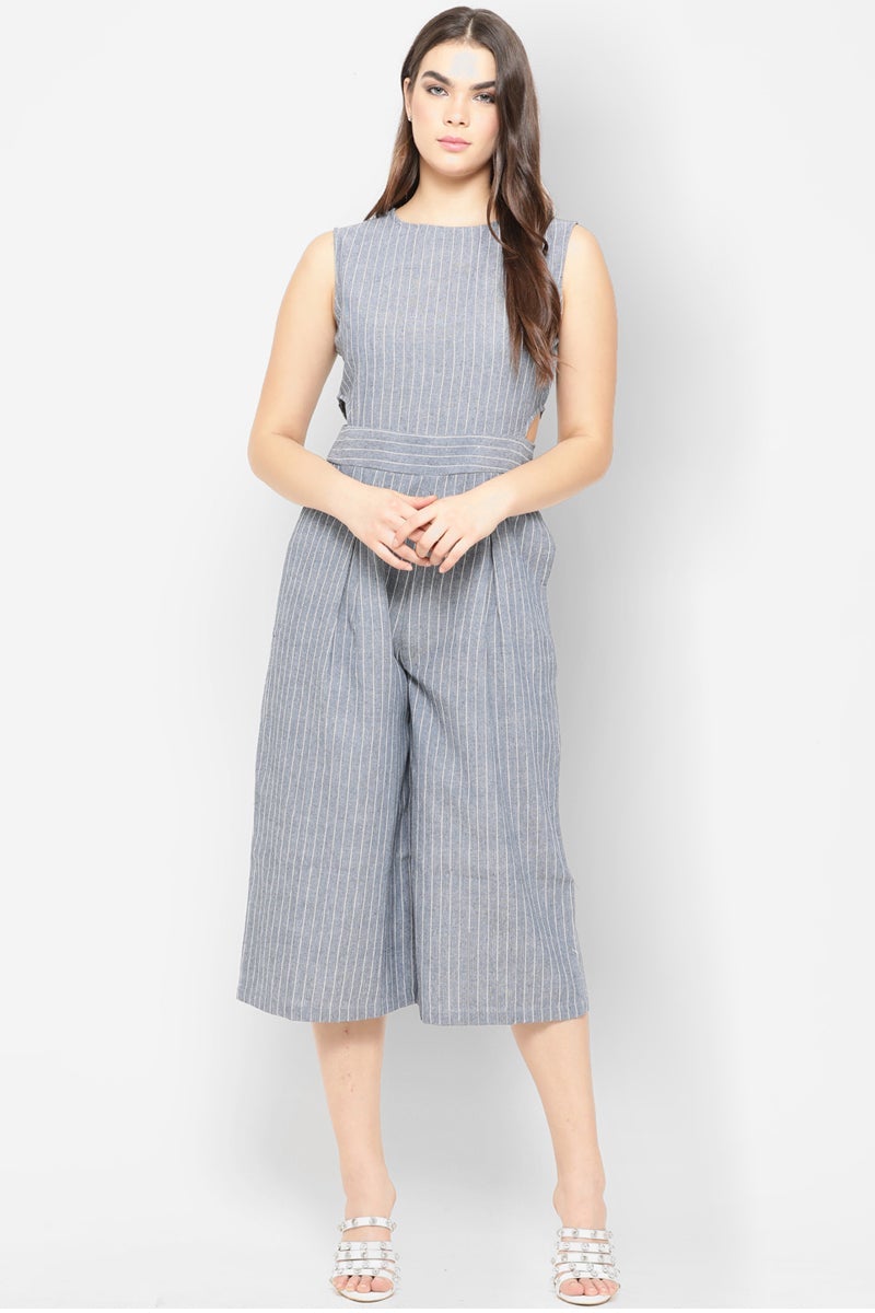 Gipsy Women Indigo Round Neck Sleeveless Jumpsuit