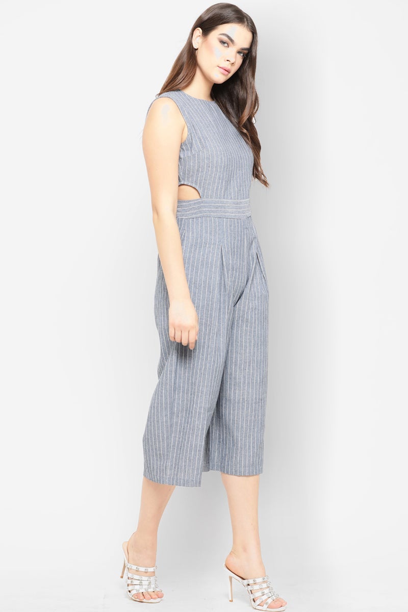 Gipsy Women Indigo Round Neck Sleeveless Jumpsuit