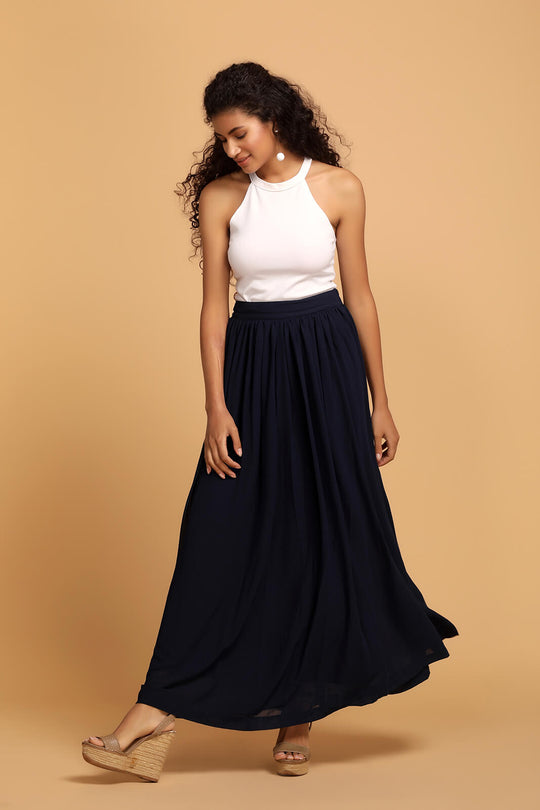 Gipsy Navy Poleyster Skirt