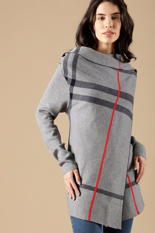 Grey Regular Fit Acrylic Cape